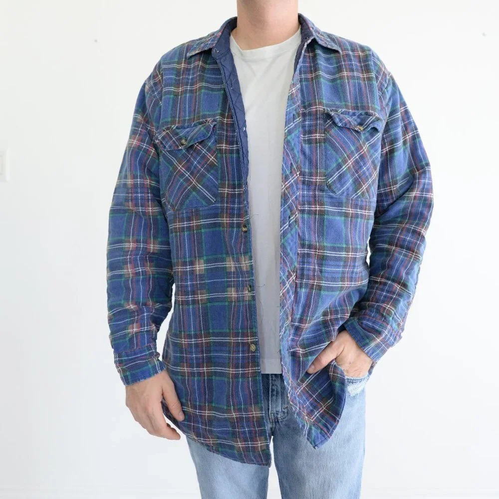Vintage Northwest Territory Blue Checker  Shacket Size Large